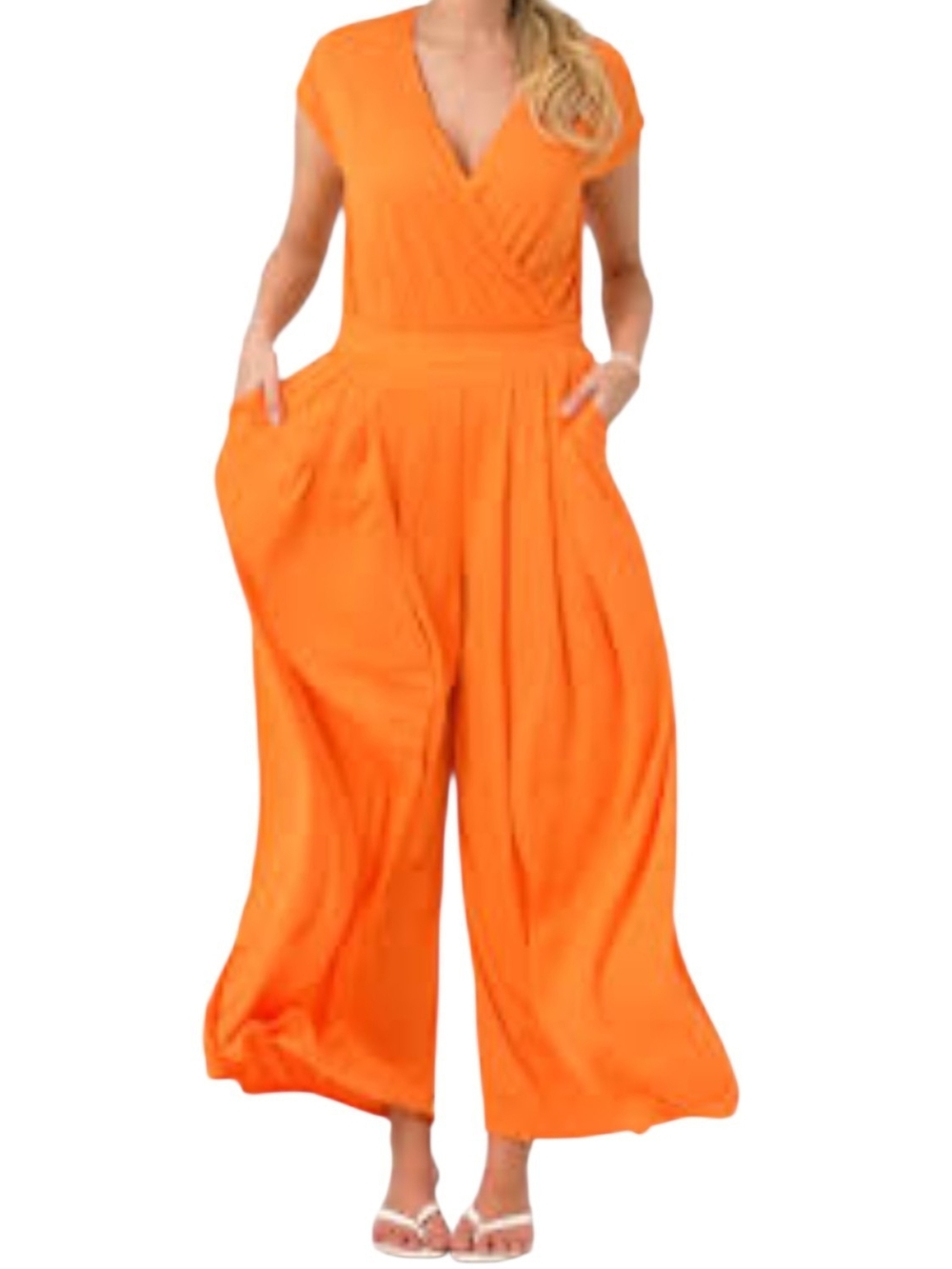 HALARA Bright Orange Wide-Leg Jumpsuit